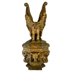 Wells Fargo Building Gilt Cast Iron Winged Mountain Lion Grotesque, circa 1910