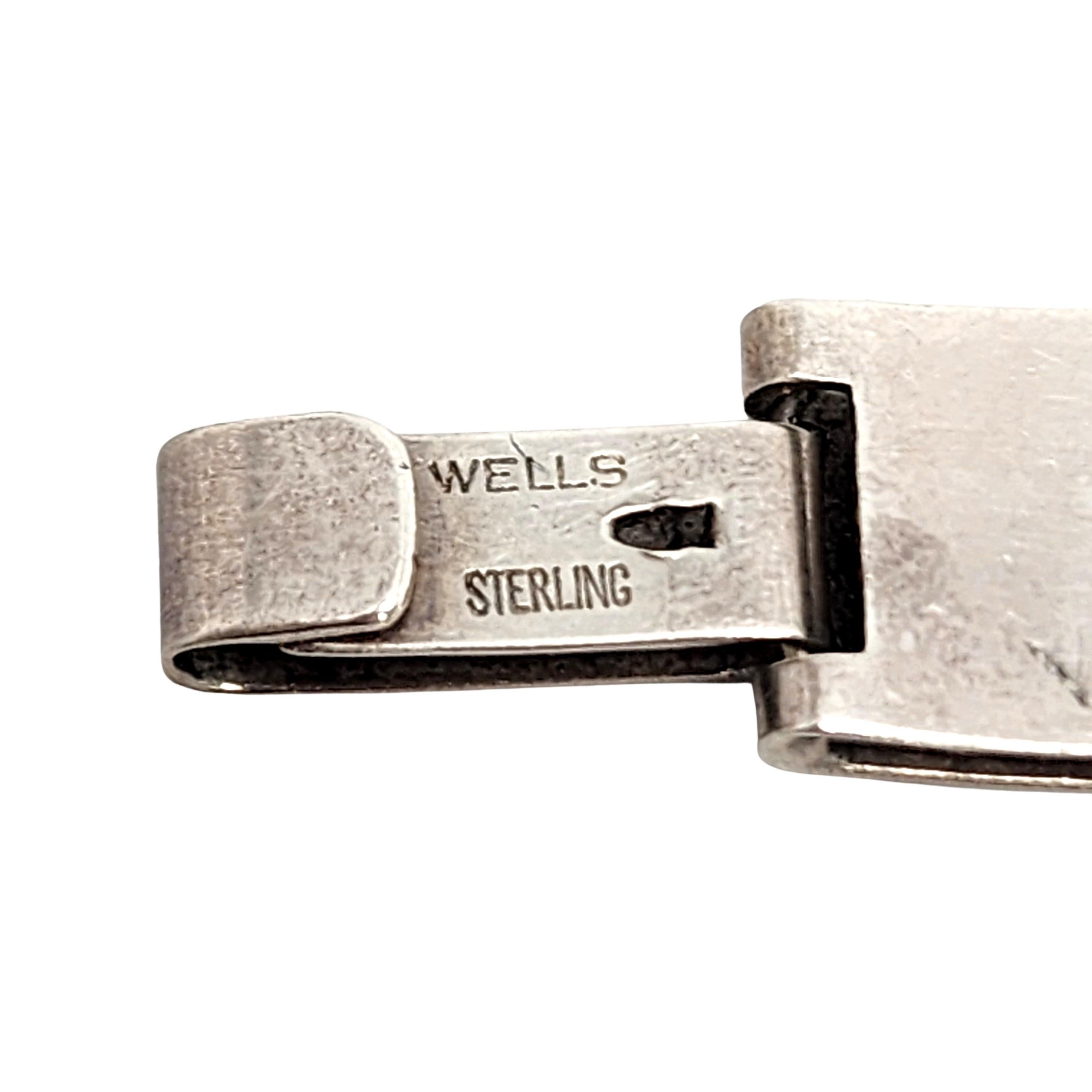 Wells Sterling Silver Etched Link Bracelet #14647 For Sale 5