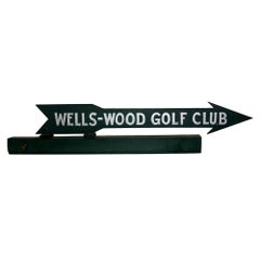 Antique Wells-Wood Golf Club Sign
