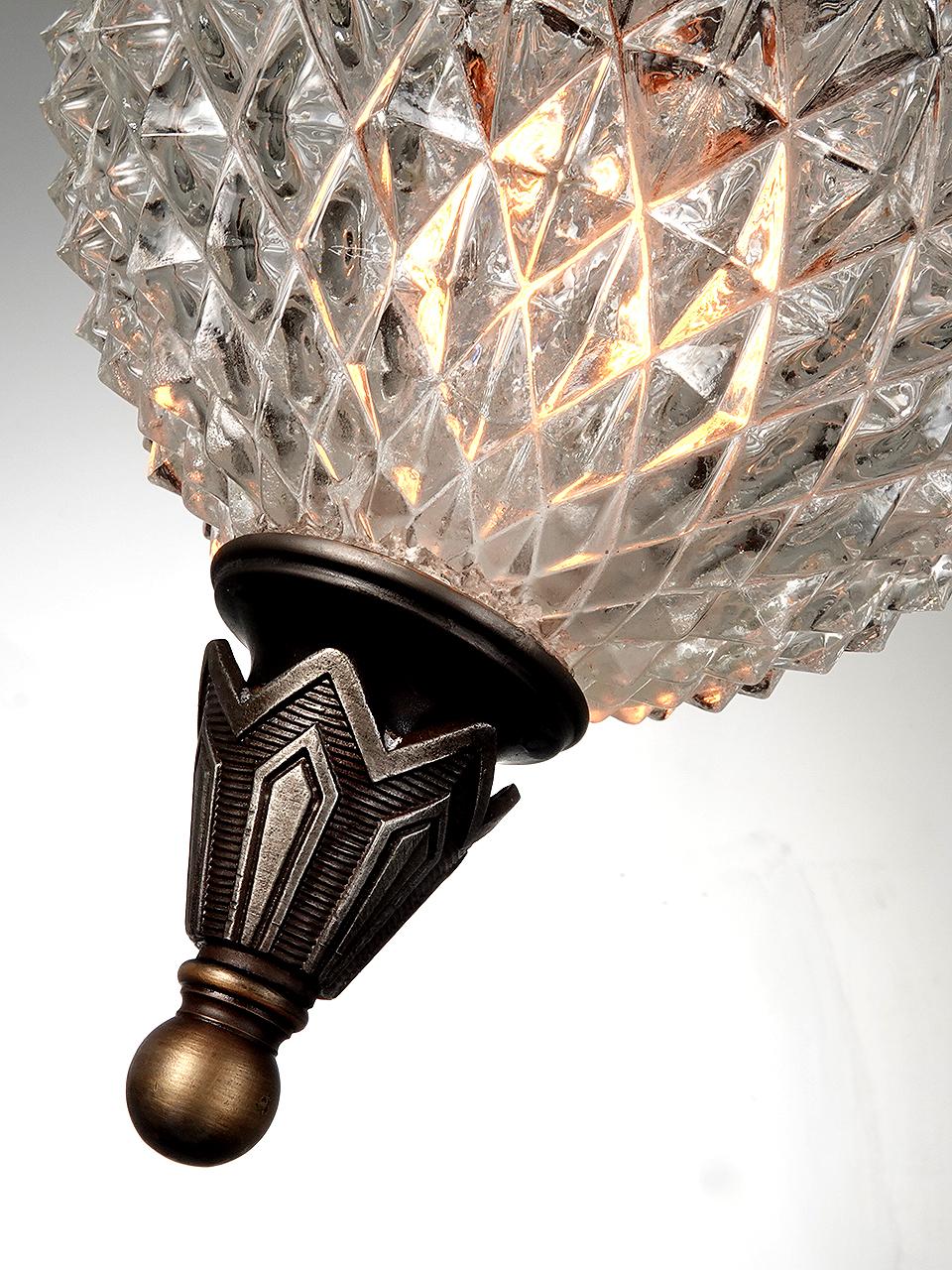 Victorian Welsbach Cut Crystal Style Gas Lamp... Electrified For Sale
