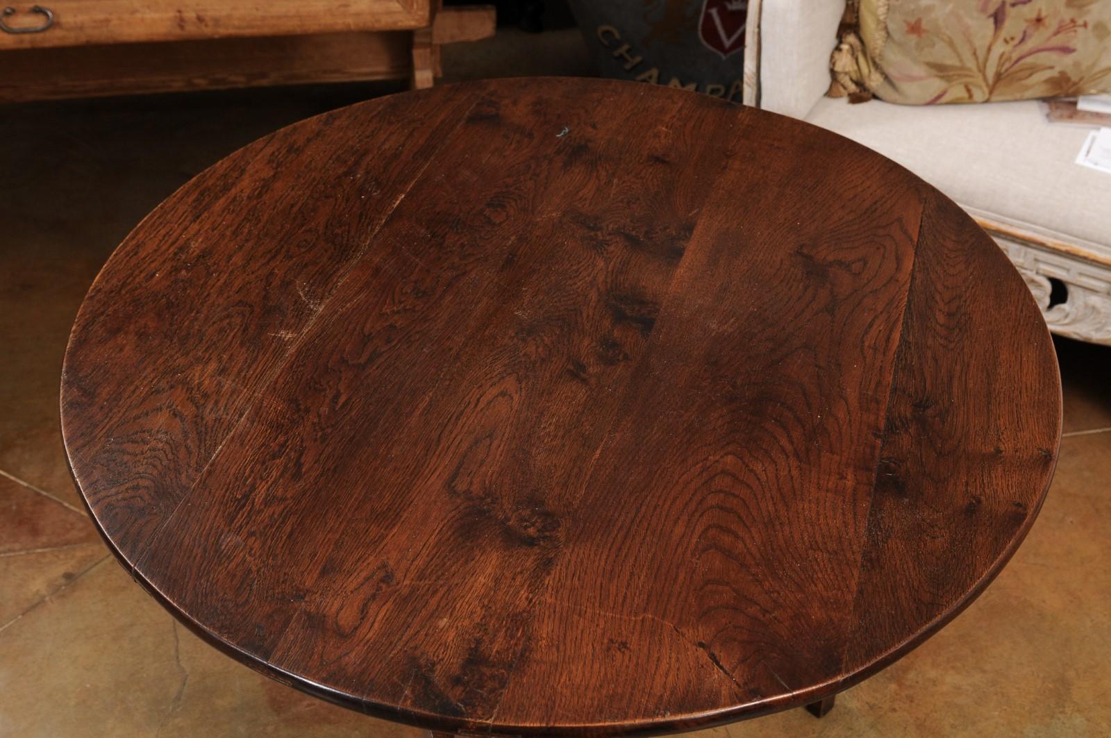 Welsh 1860s Chestnut Cricket Table with Carved Apron and Triangular Shelf 1