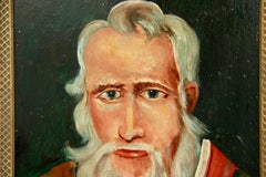 Antique English Portrait  Oil Painting of an English Writer