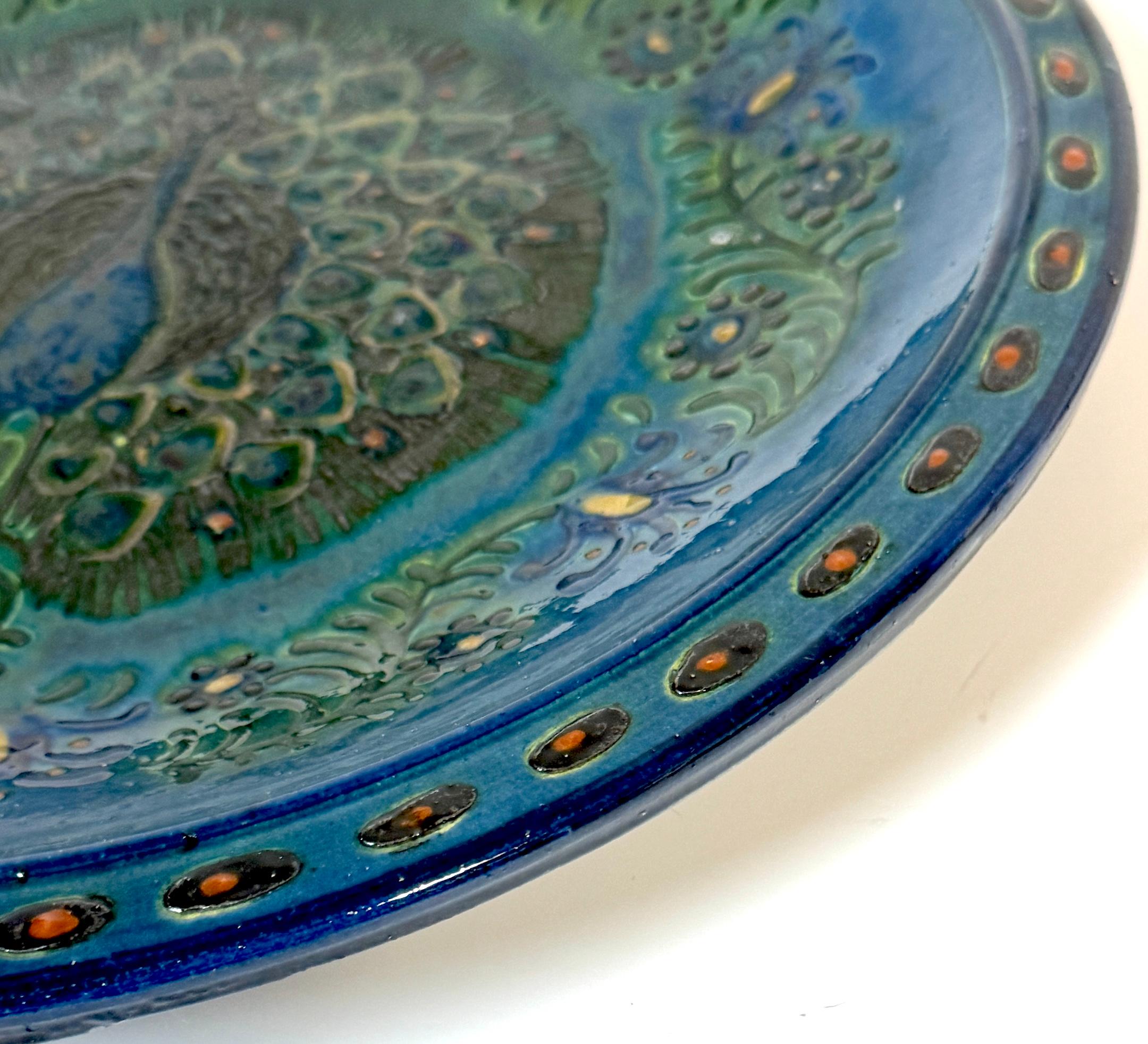 Welsh Arts & Crafts Pfauengeschirr von John Lang, Aberamffra, ca. 1910-1925 im Angebot 2