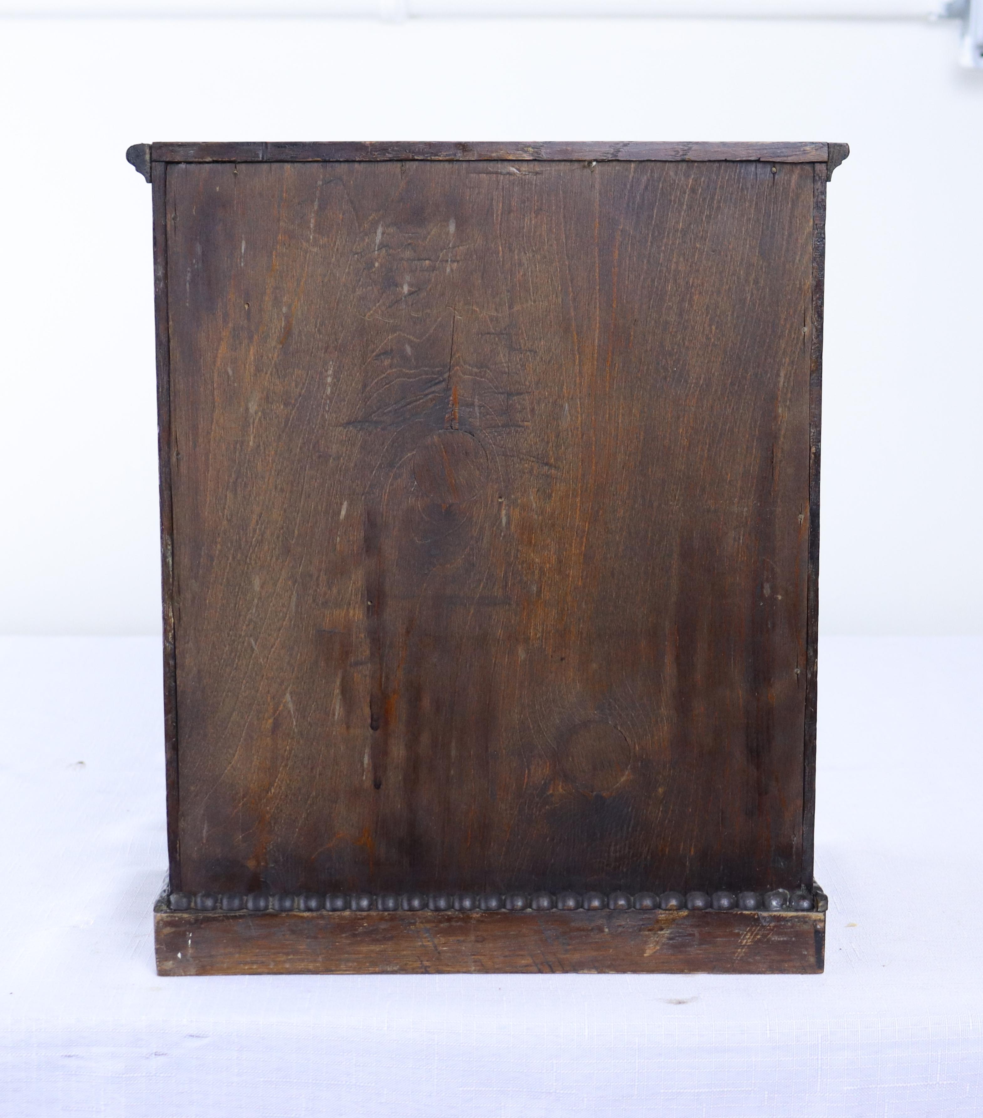 Welsh Carved Medicine Cabinet with Interior Drawer For Sale 2