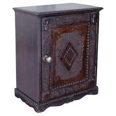 Used Welsh Carved Medicine Cabinet with Interior Drawer