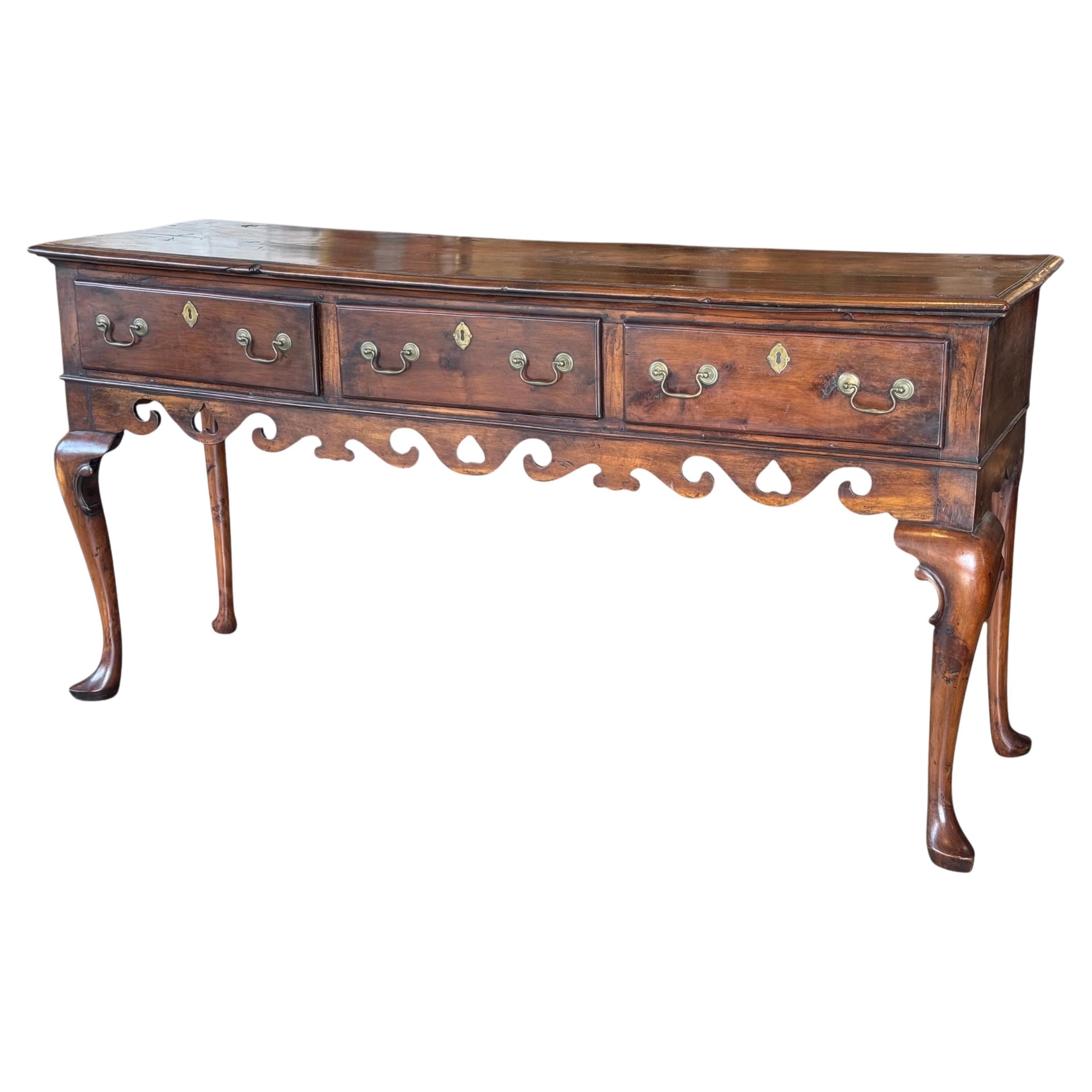 Welsh Dresser Base With Pierced Apron and Cabriole Legs