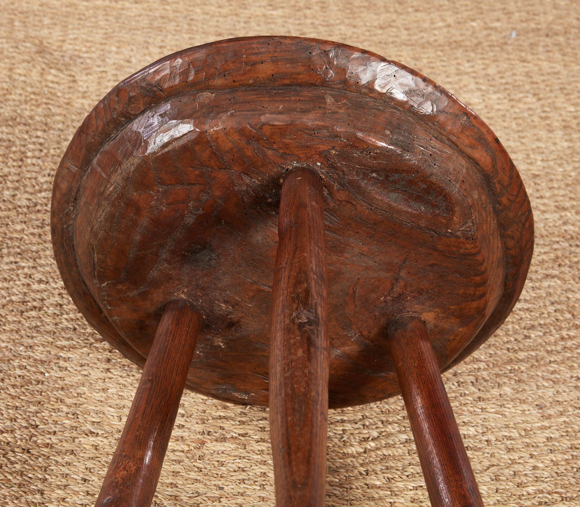 Rustic Welsh Elm Cricket Table For Sale
