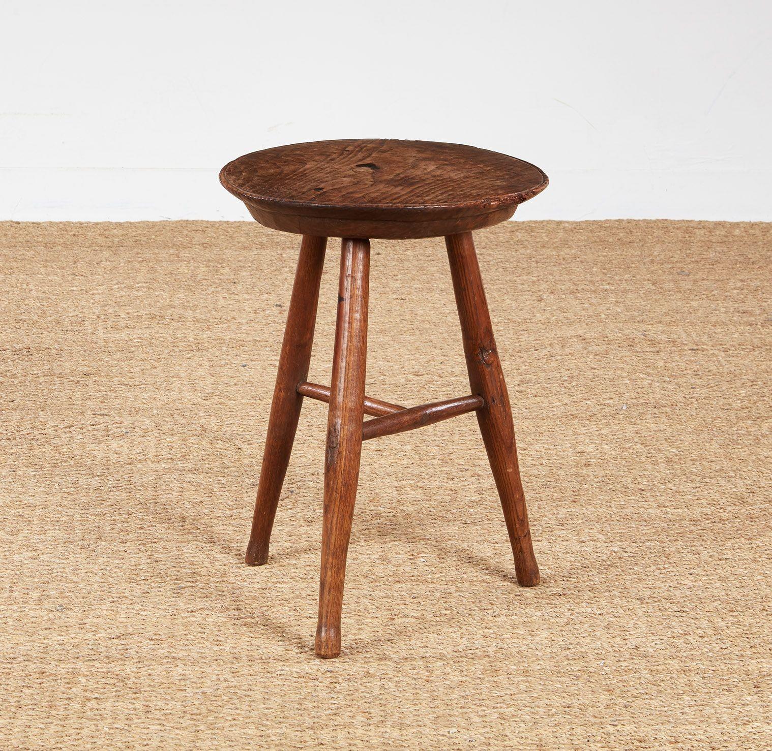 19th Century Welsh Elm Cricket Table For Sale