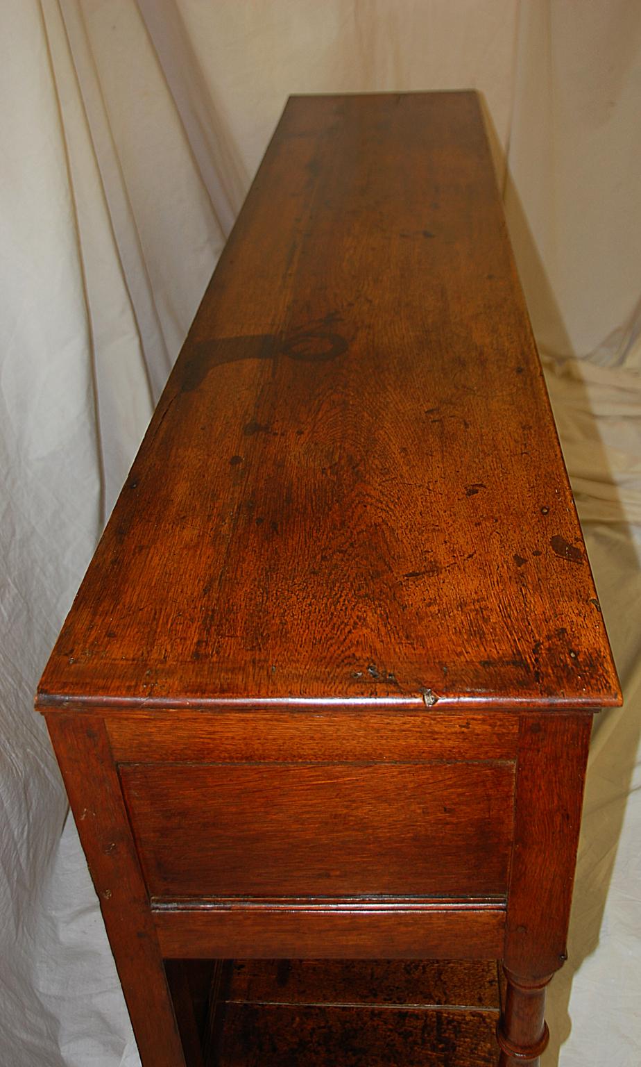 George III Welsh Georgian 18th Century Oak Three-Drawer Potboard Montgomeryshire Dresser