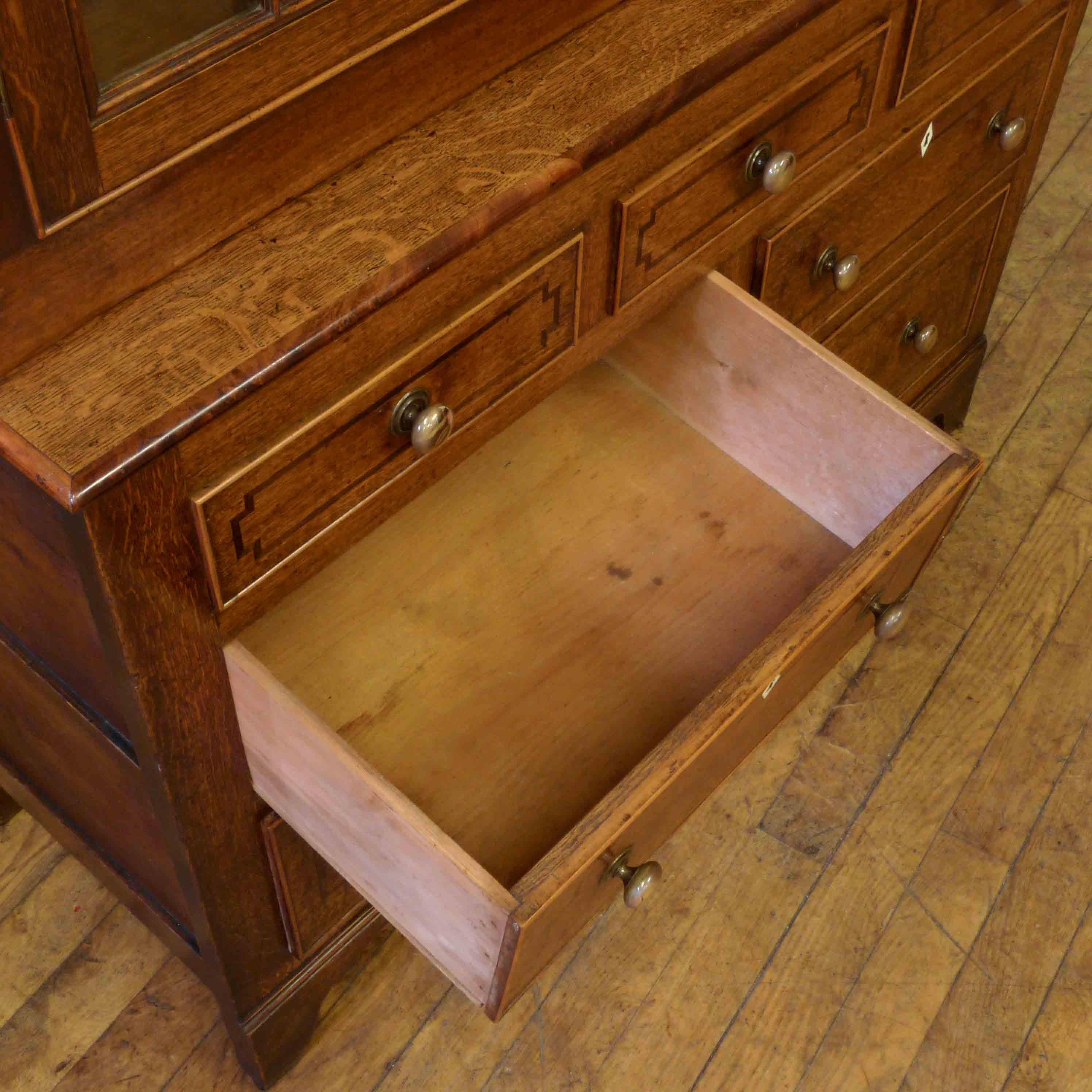 Polished Welsh Oak and Mahogany Cupboard For Sale