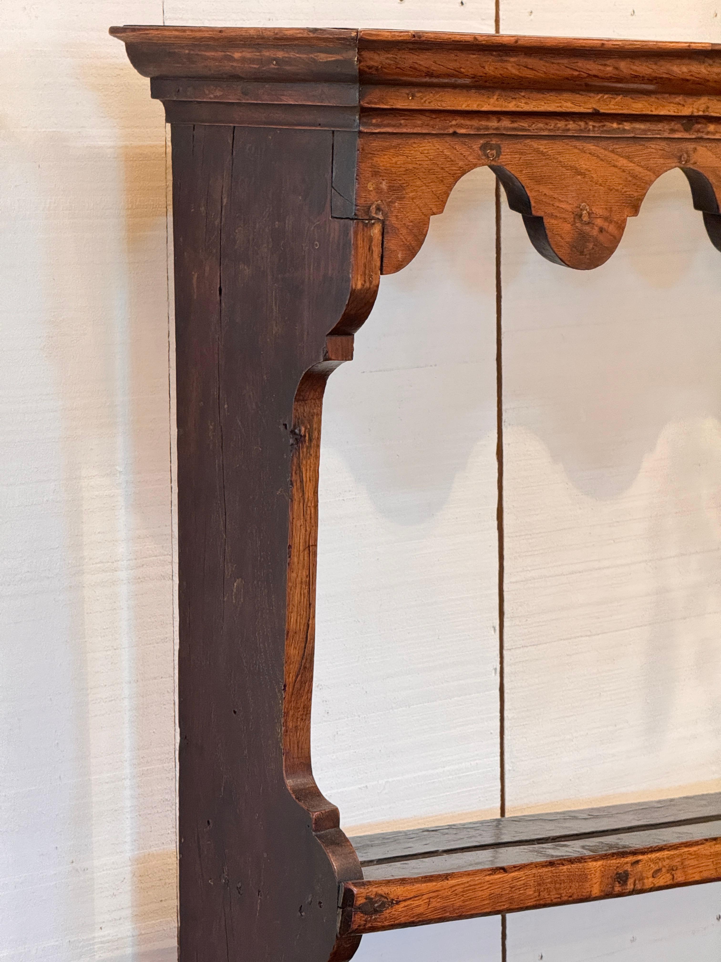 Welsh Oak Dresser with Open Plate Rack For Sale 6