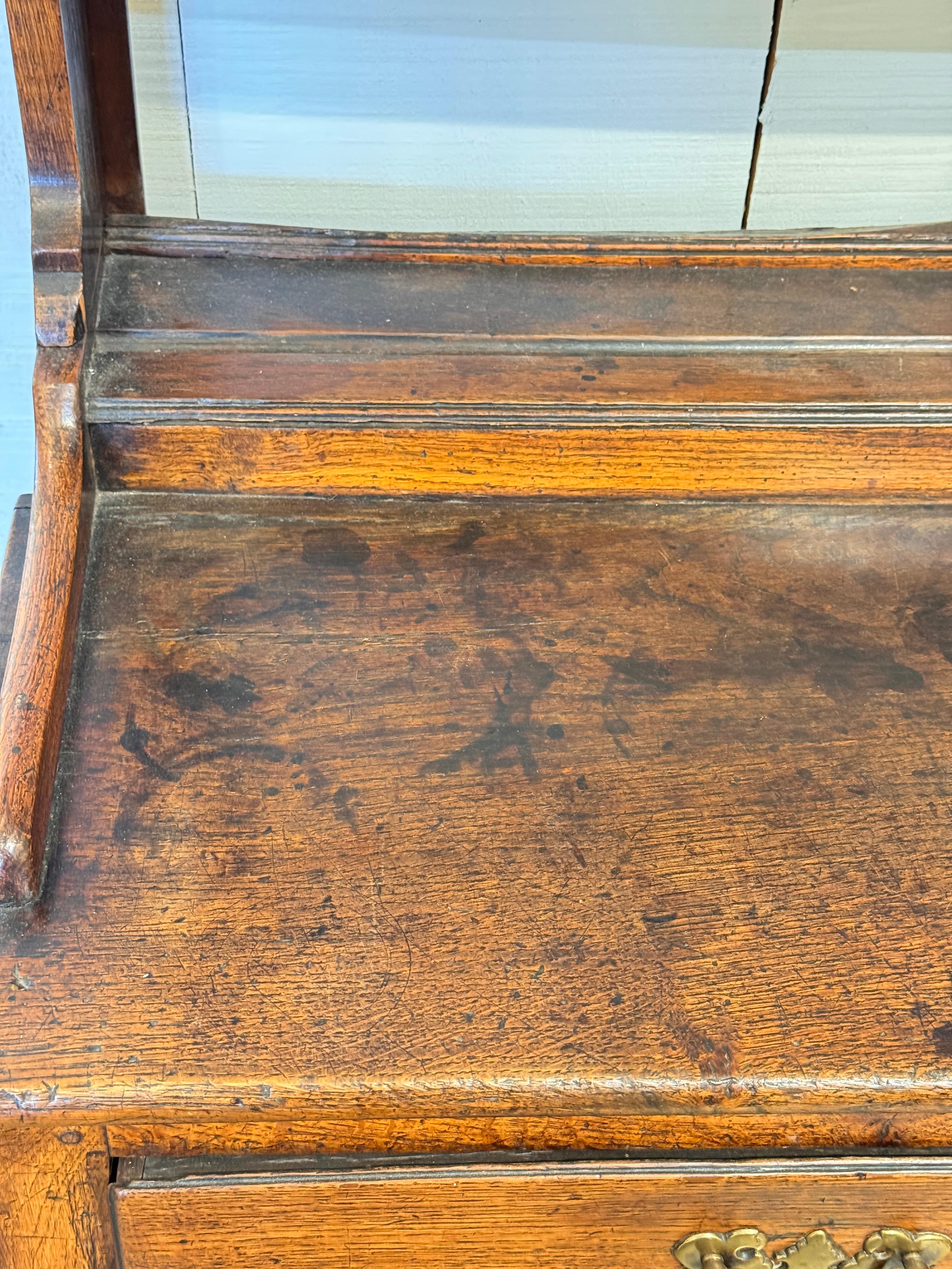 Welsh Oak Dresser with Open Plate Rack For Sale 8
