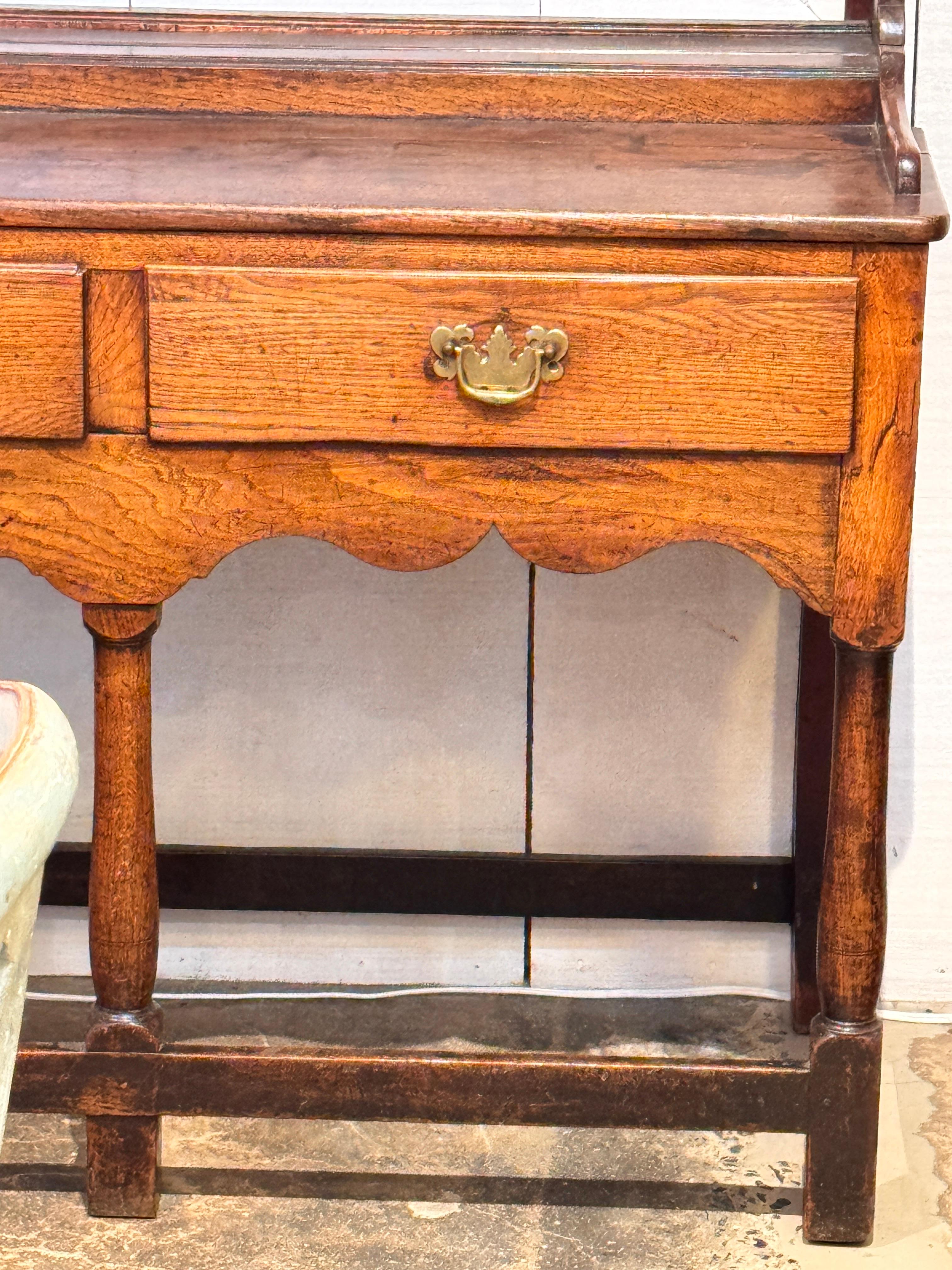 Welsh Oak Dresser with Open Plate Rack For Sale 1