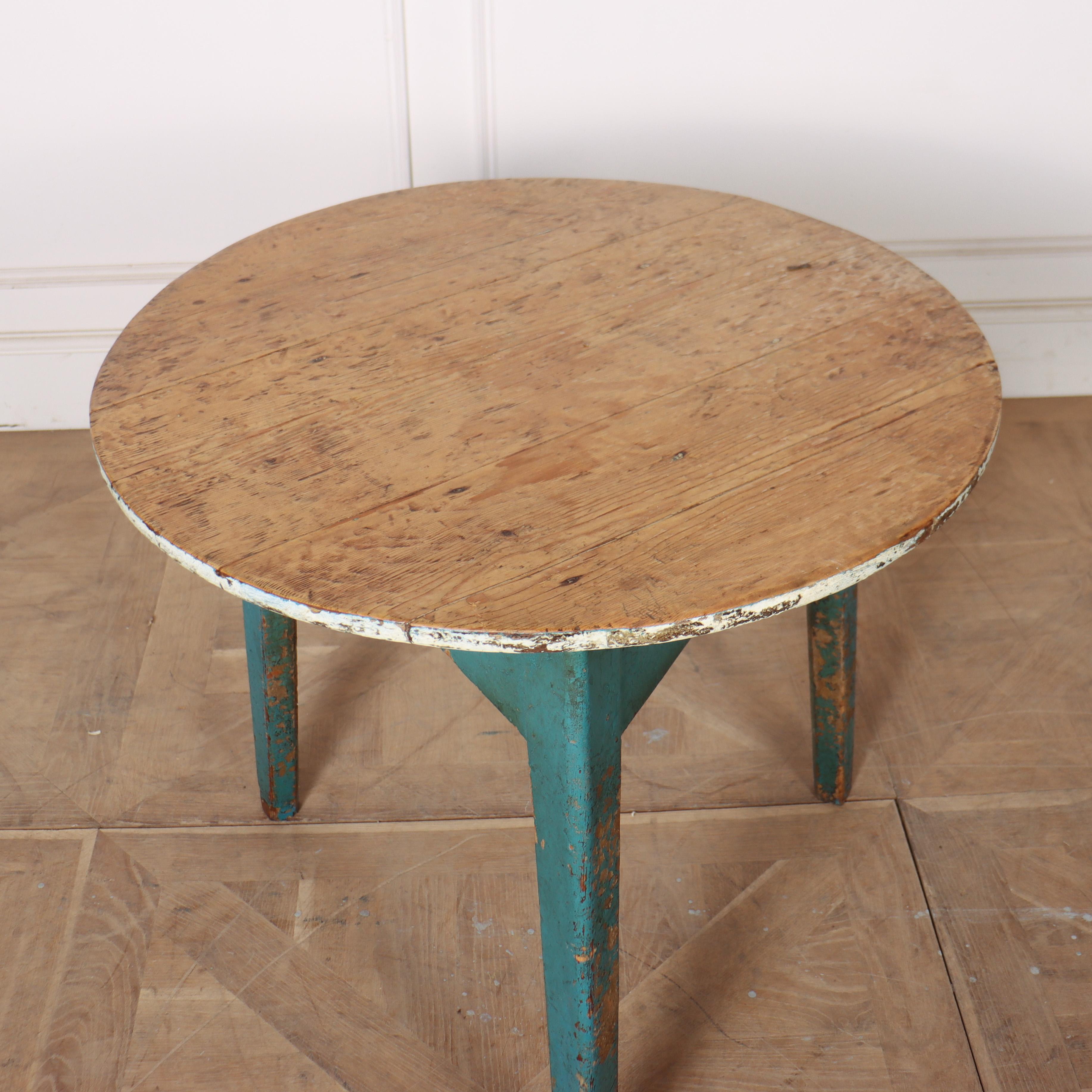 Pine Welsh Original Painted Cricket Table For Sale