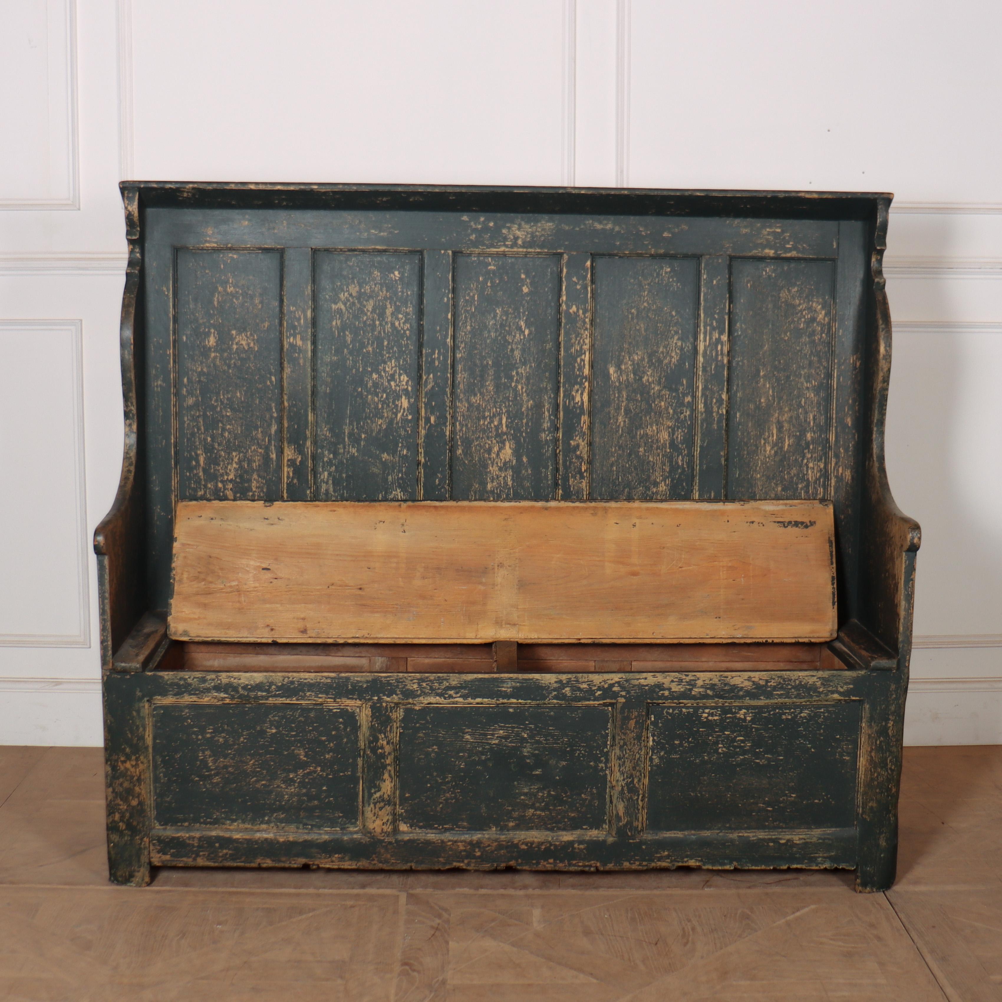 Welsh Painted Box Settle For Sale 1