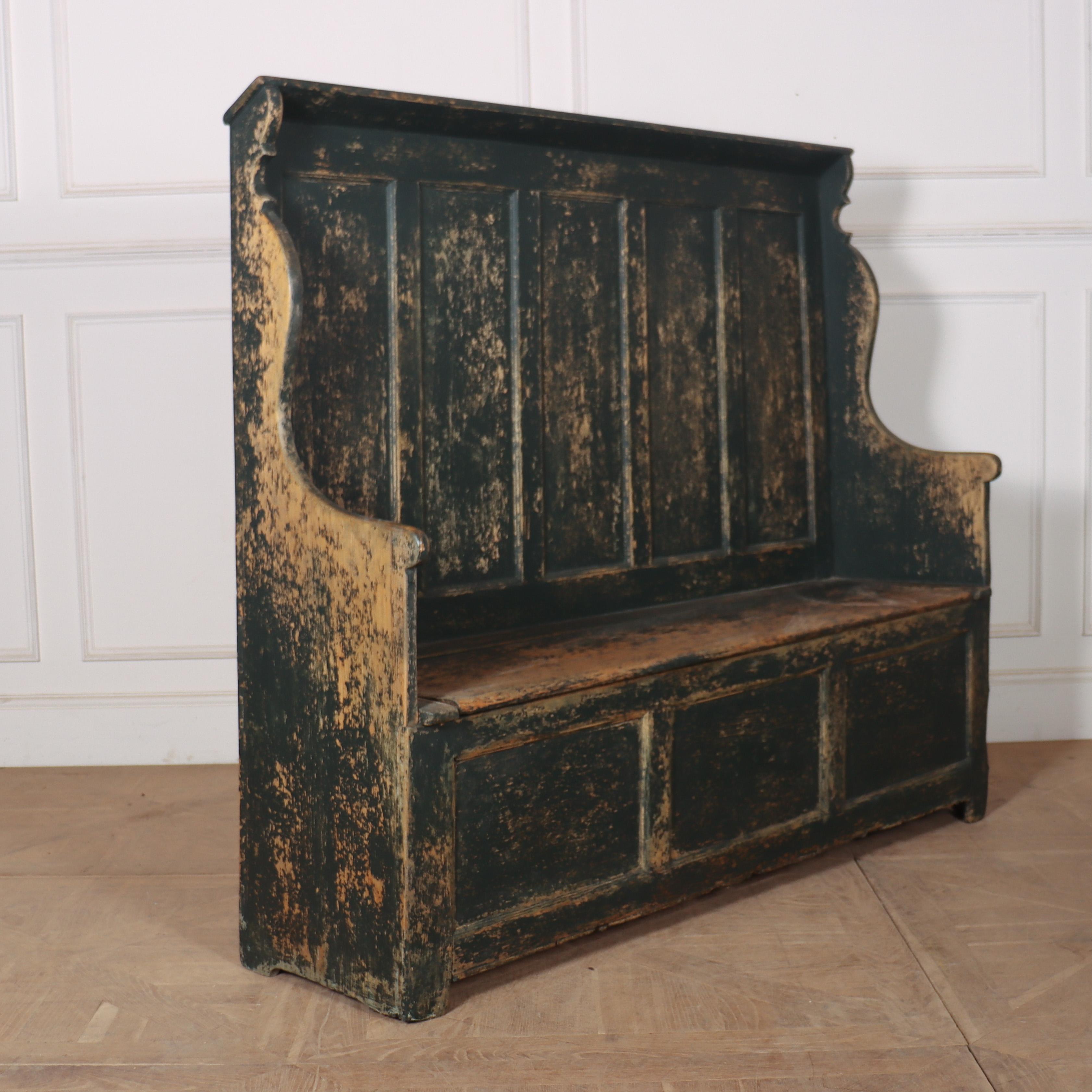 Welsh Painted Box Settle For Sale 2