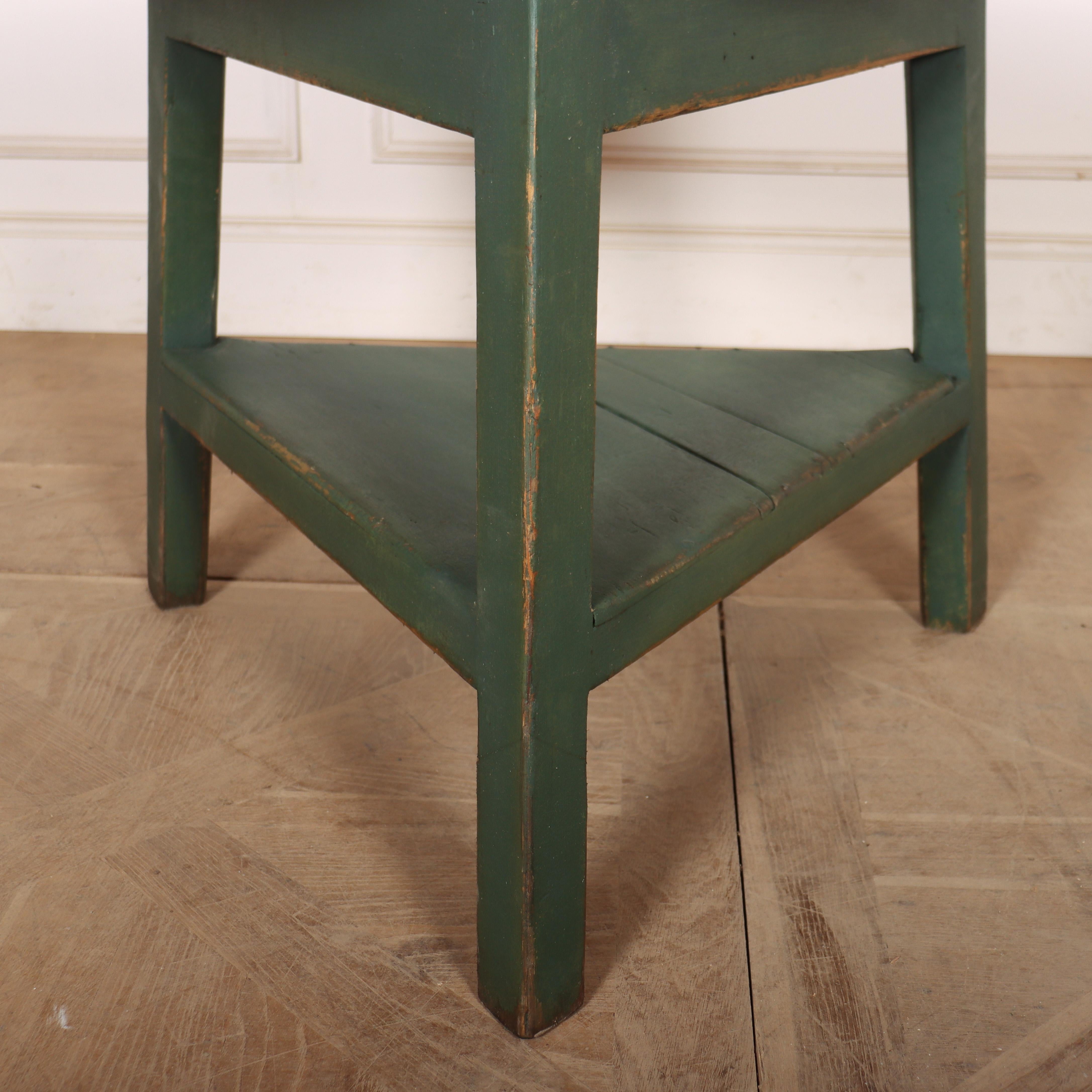 19th century Welsh painted pine cricket table with a scrubbed oak top. 1820.

Code: 8659

Dimensions:
H: 27