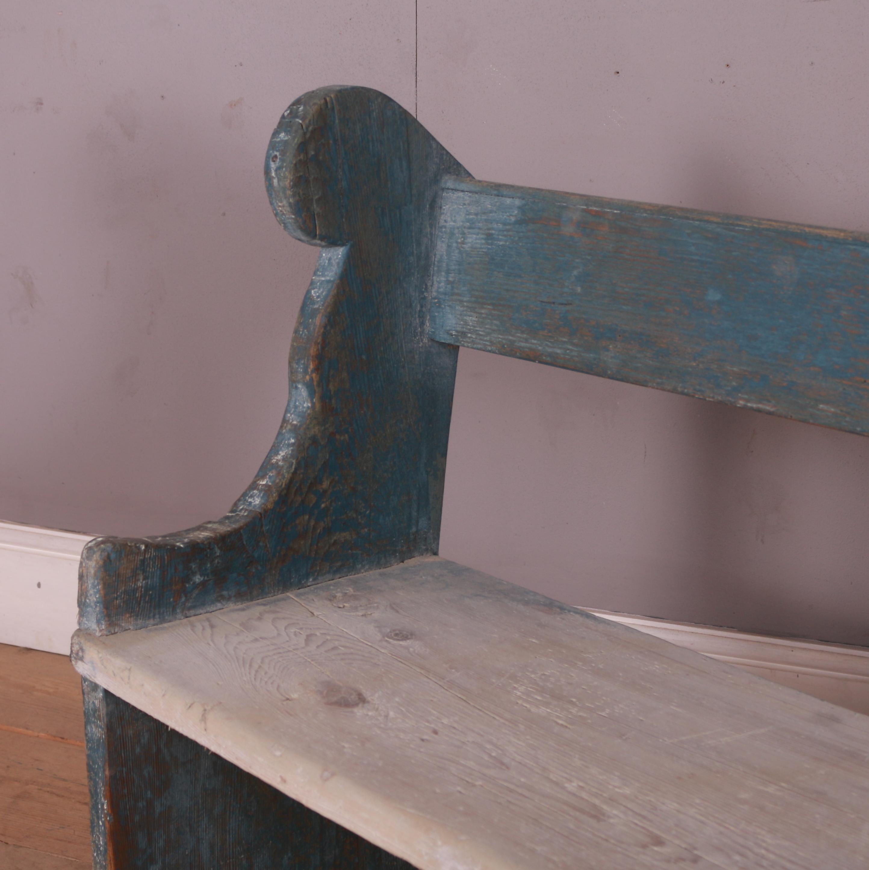 19th Century Welsh Painted Pine Settle