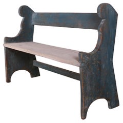Antique Welsh Painted Pine Settle