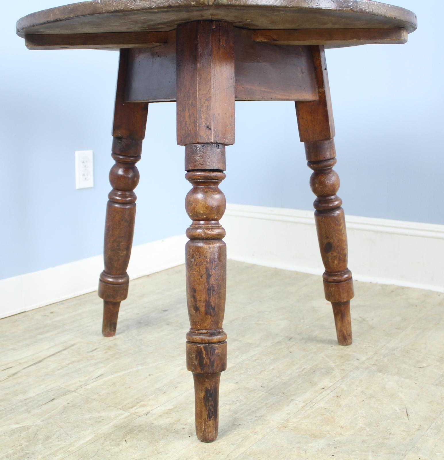 Welsh Pine Cricket Table with Original Painted Base 1