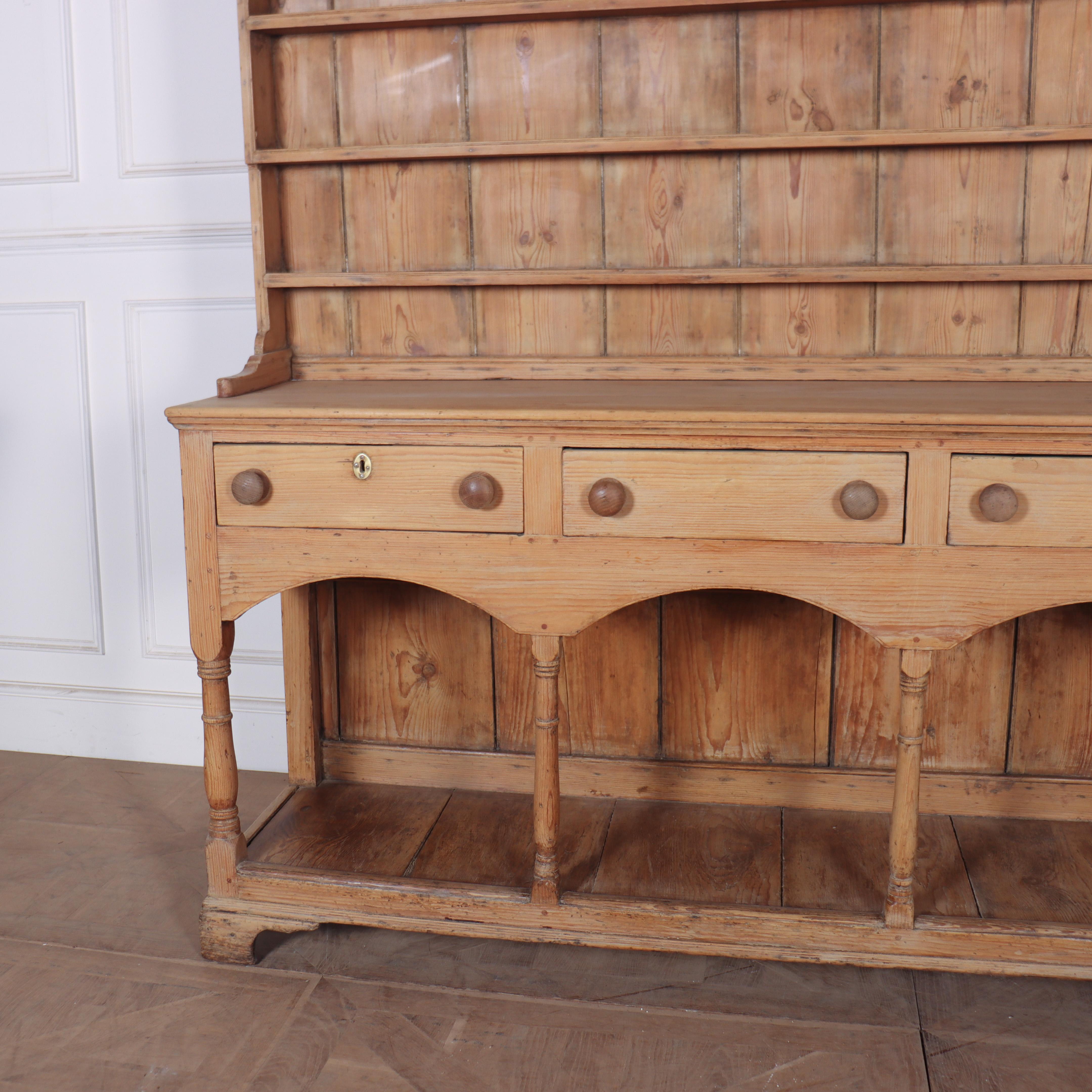 Early 19th C Welsh pine potboard dresser lovely mellow colour. 1820.

Dimensions
67 inches (170 cms) Wide
19.5 inches (50 cms) Deep
77.5 inches (197 cms) High.