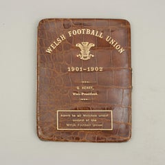 Welsh Rugby Union Ticket, Wallet, 1901 -1902 In Brown Leather