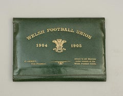 Welsh Rugby Union Ticket, Wallet, 1904 -1905 In Green Leather
