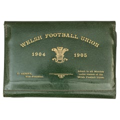 Welsh Rugby Union Ticket, Wallet, 1904 -1905 In Green Leather