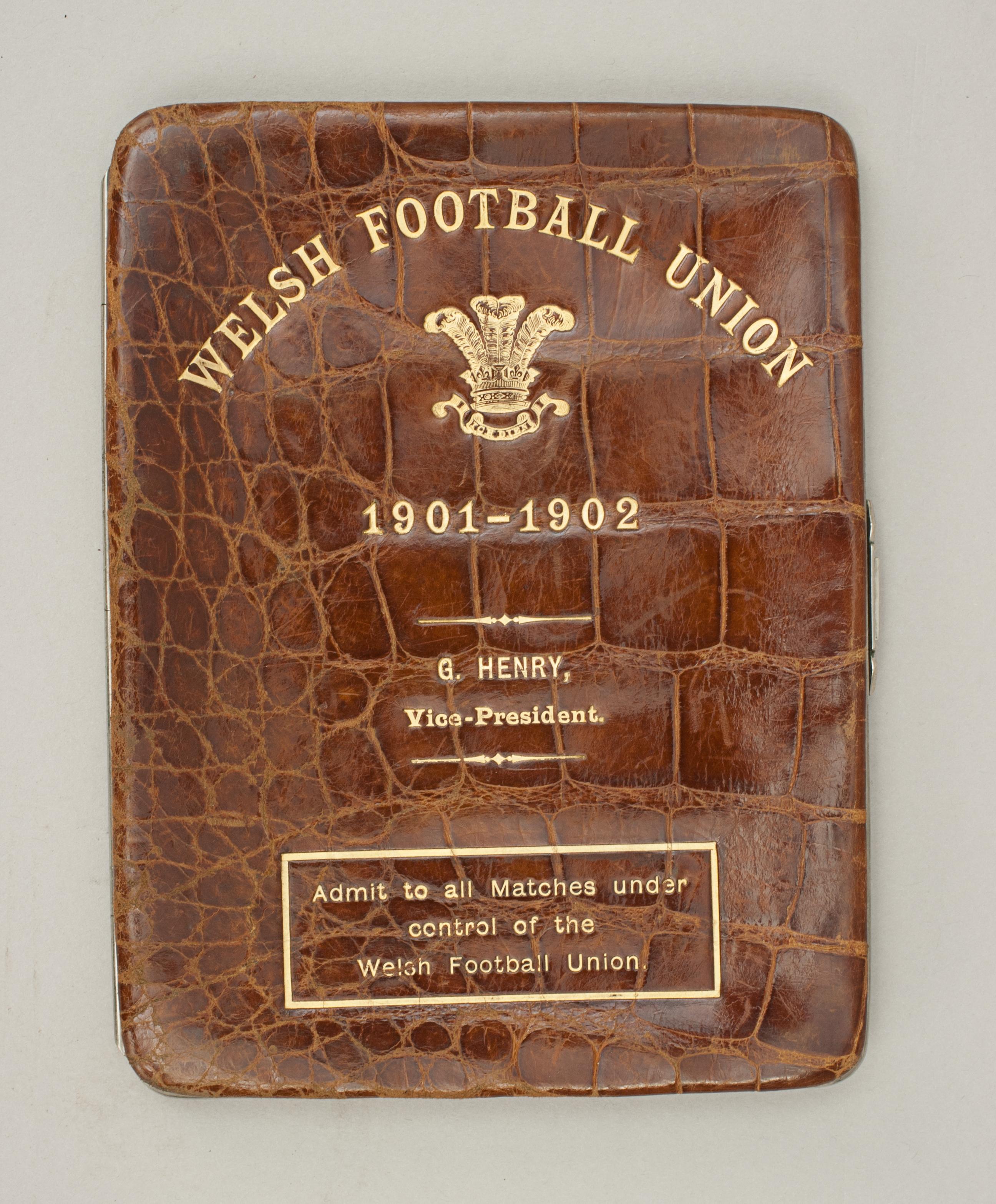 Welsh Rugby Union Tickets and Lapel Pin, Welsh Football Union In Good Condition For Sale In Oxfordshire, GB