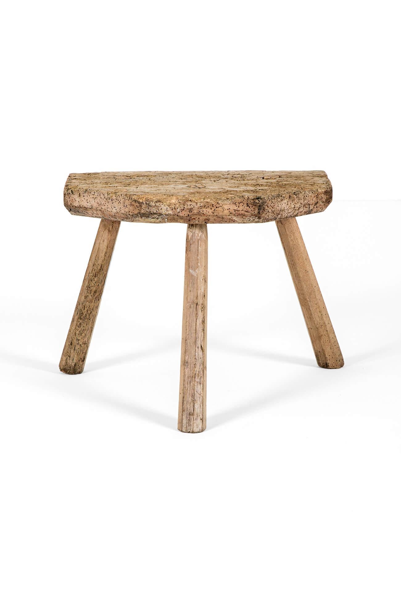 Hand-Crafted Welsh Rustic Elm Stool For Sale