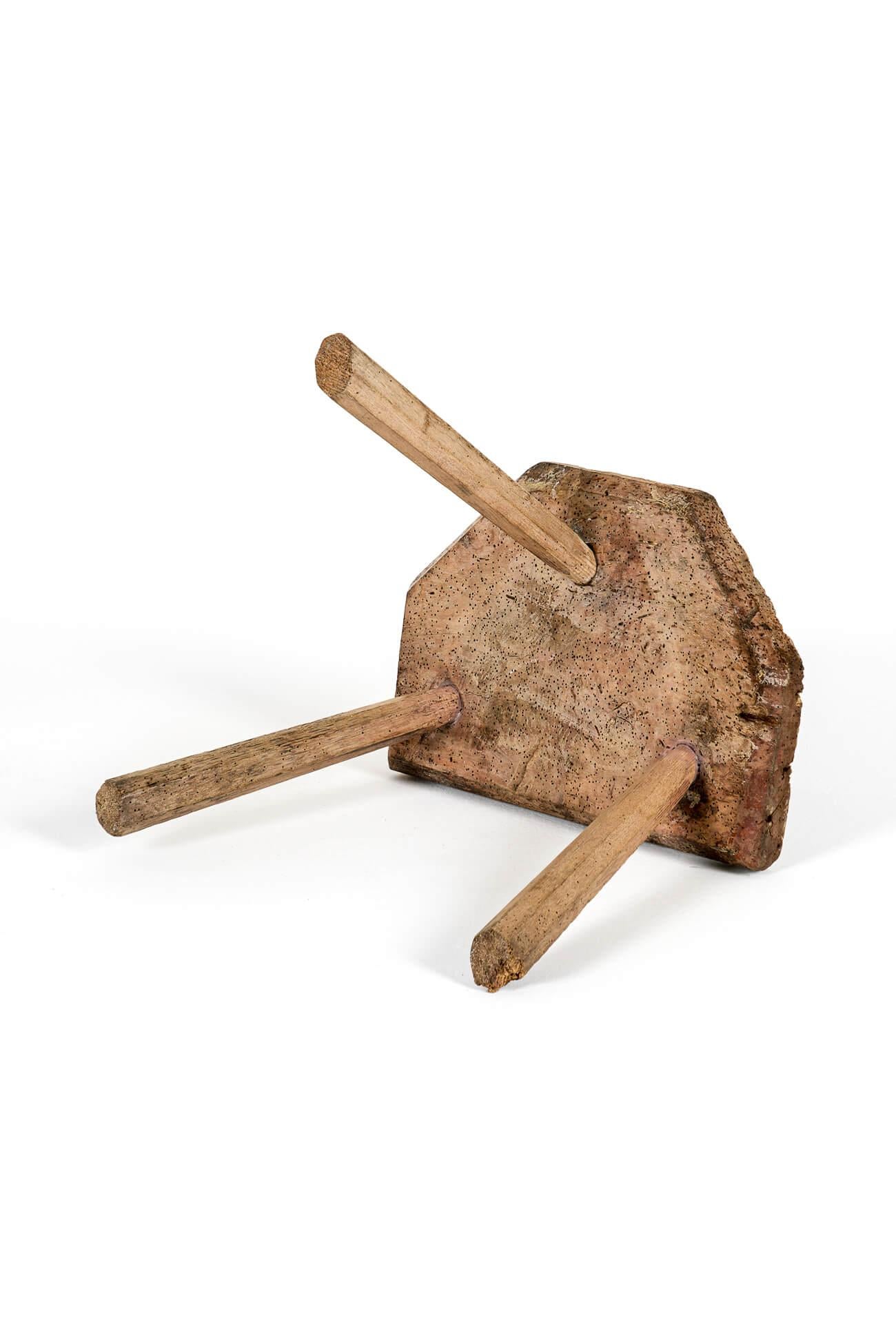 Welsh Rustic Elm Stool For Sale 3