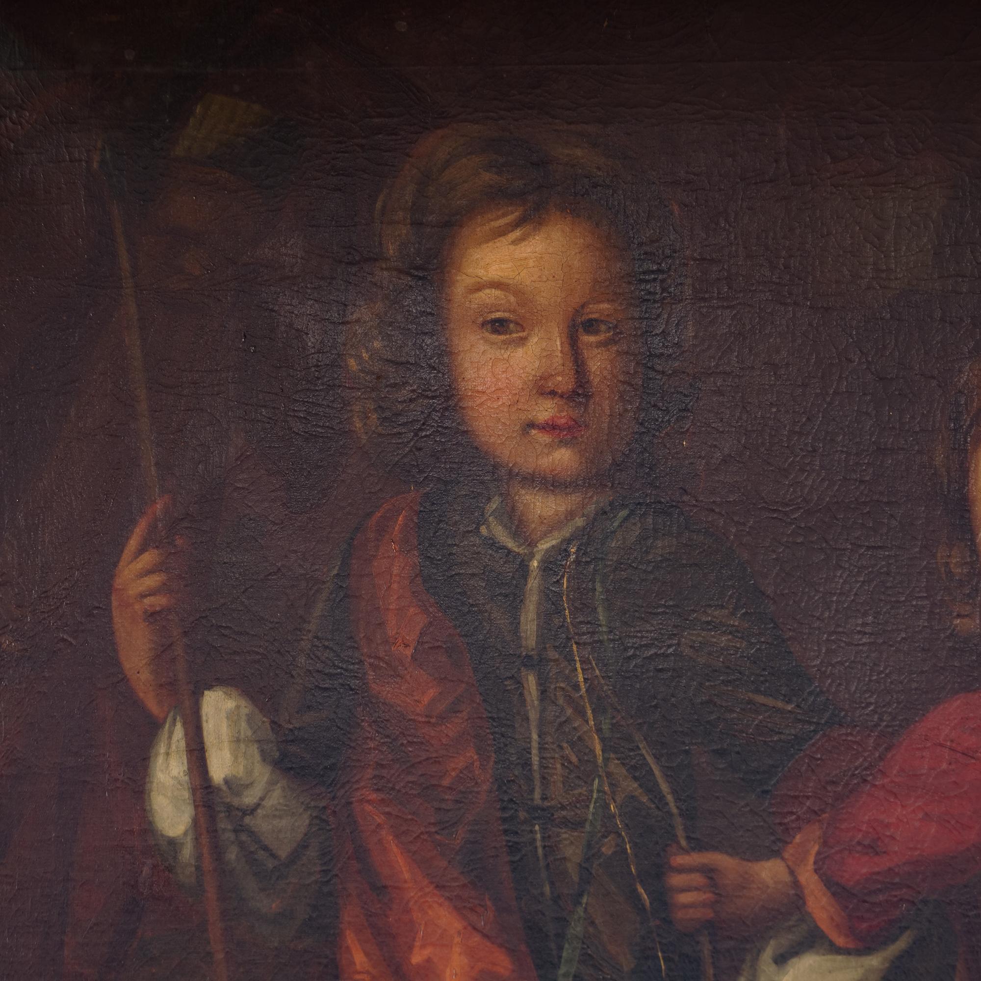 Britannico Welsh School, Ritratto dei due figli dei coniugi Oliver Jones, 1700 in vendita