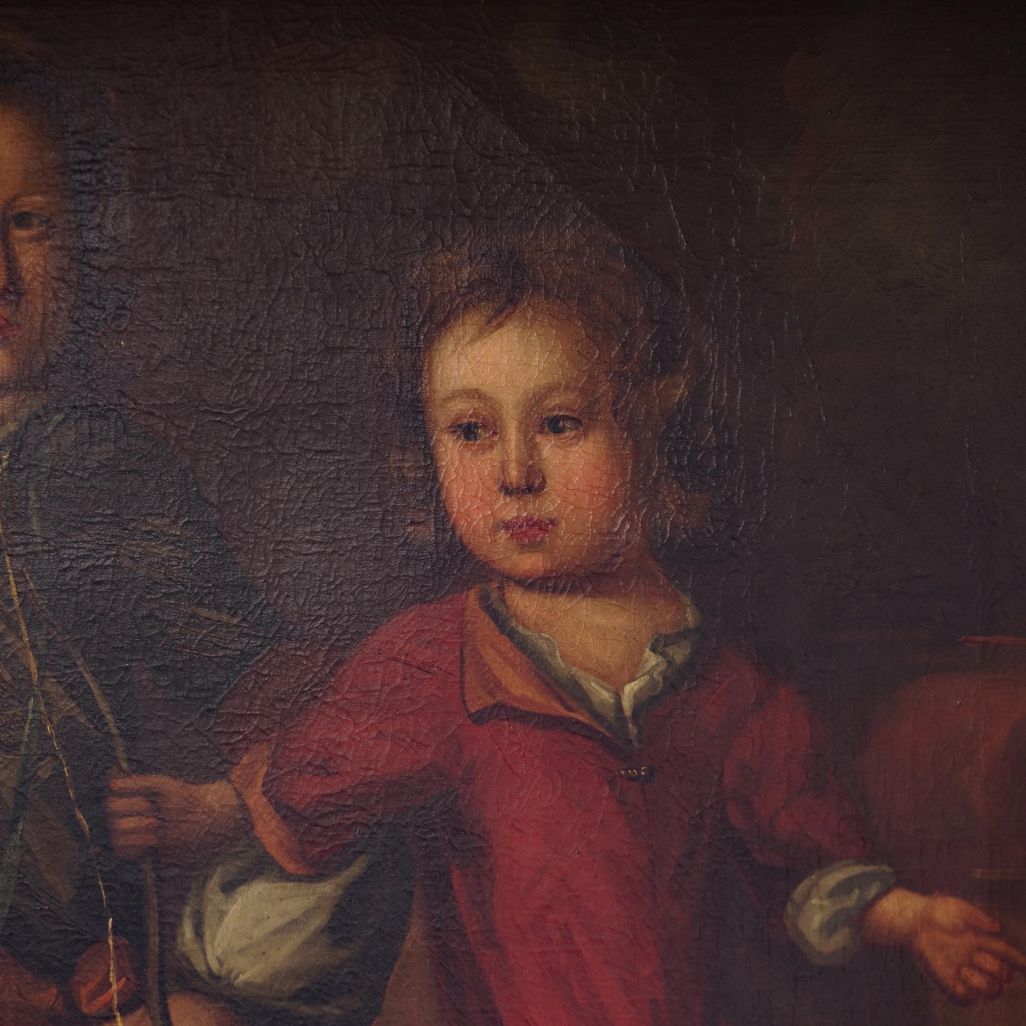 Welsh School, Ritratto dei due figli dei coniugi Oliver Jones, 1700 In condizioni buone in vendita a Braintree, GB