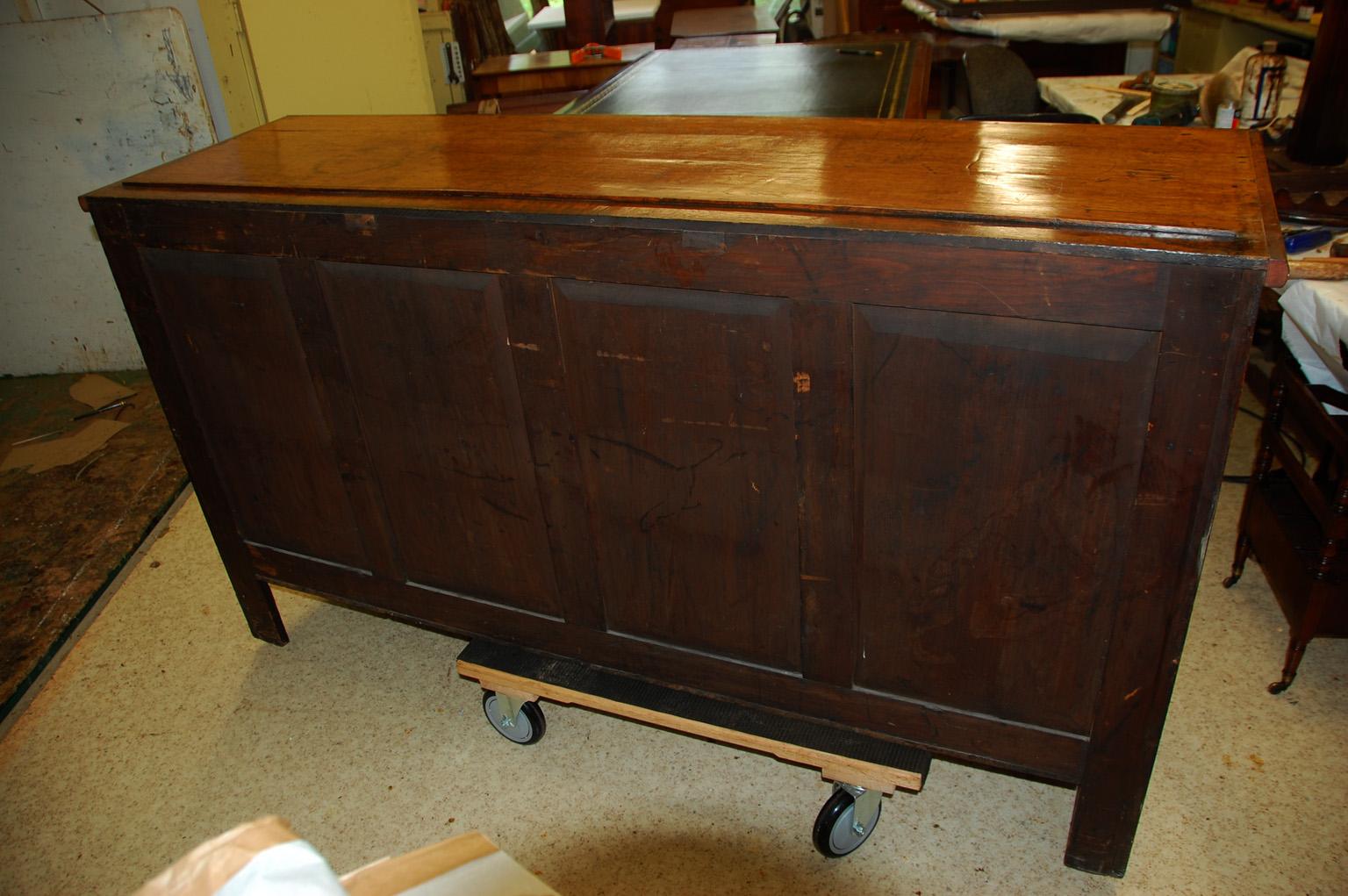 Welsh William IV Oak and Walnut Low Dresser with Drawers and Cupboards 6
