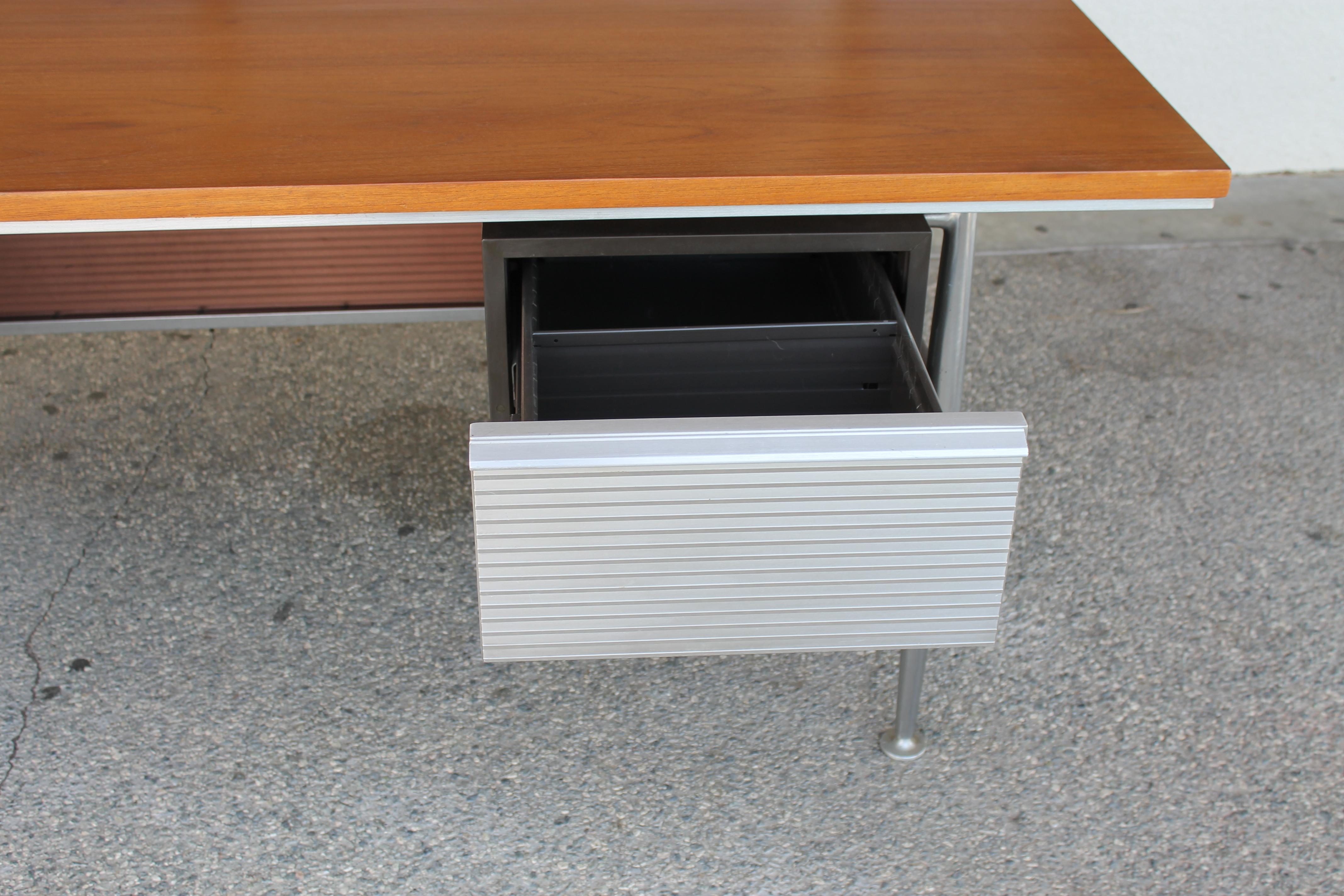 Welton Becket Aluminum and Wood Desk for Kaiser Aluminum 6