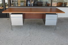 Welton Becket Aluminum and Wood Desk for Kaiser Aluminum