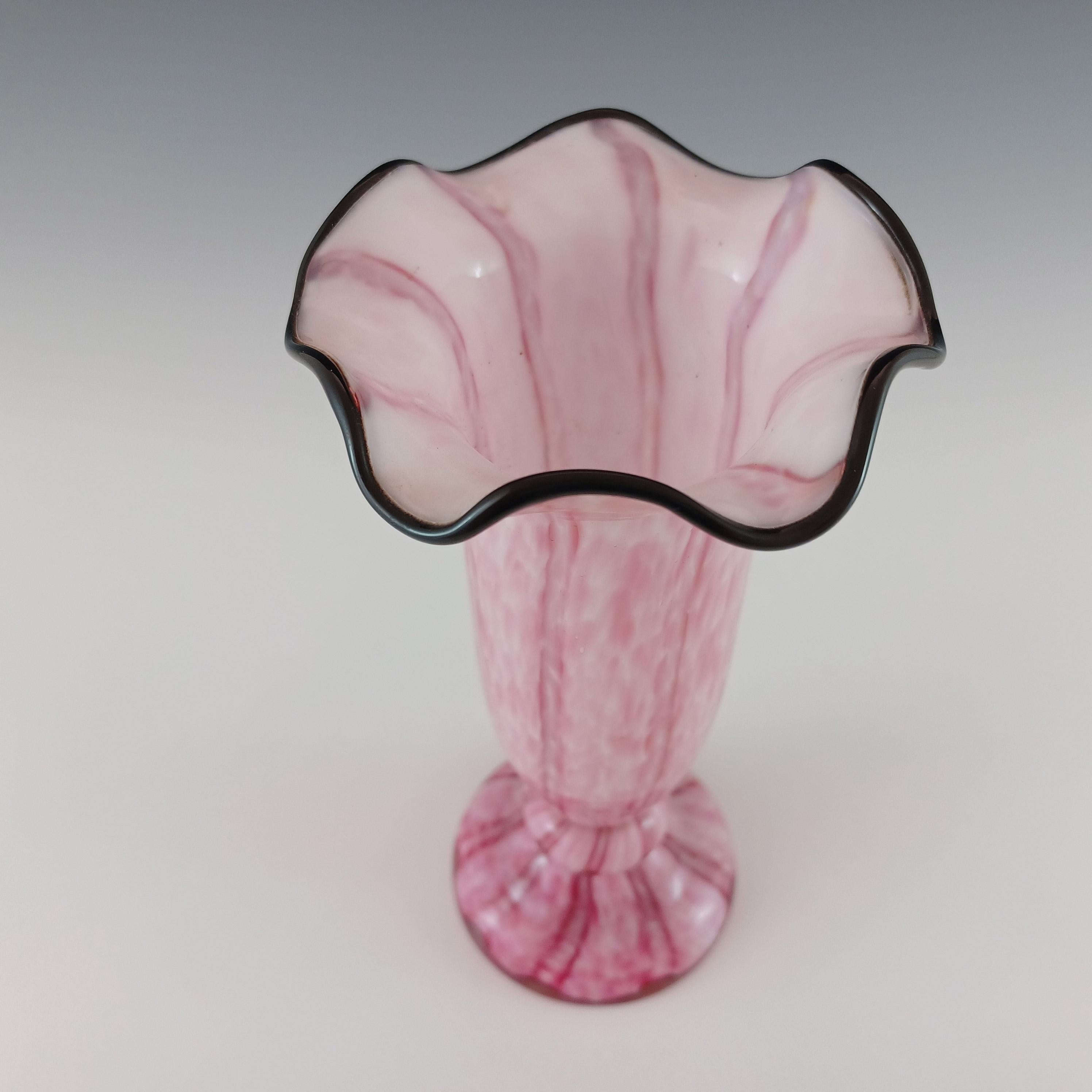Ceco Vaso Welz 1940 in vetro rosa ceco a 