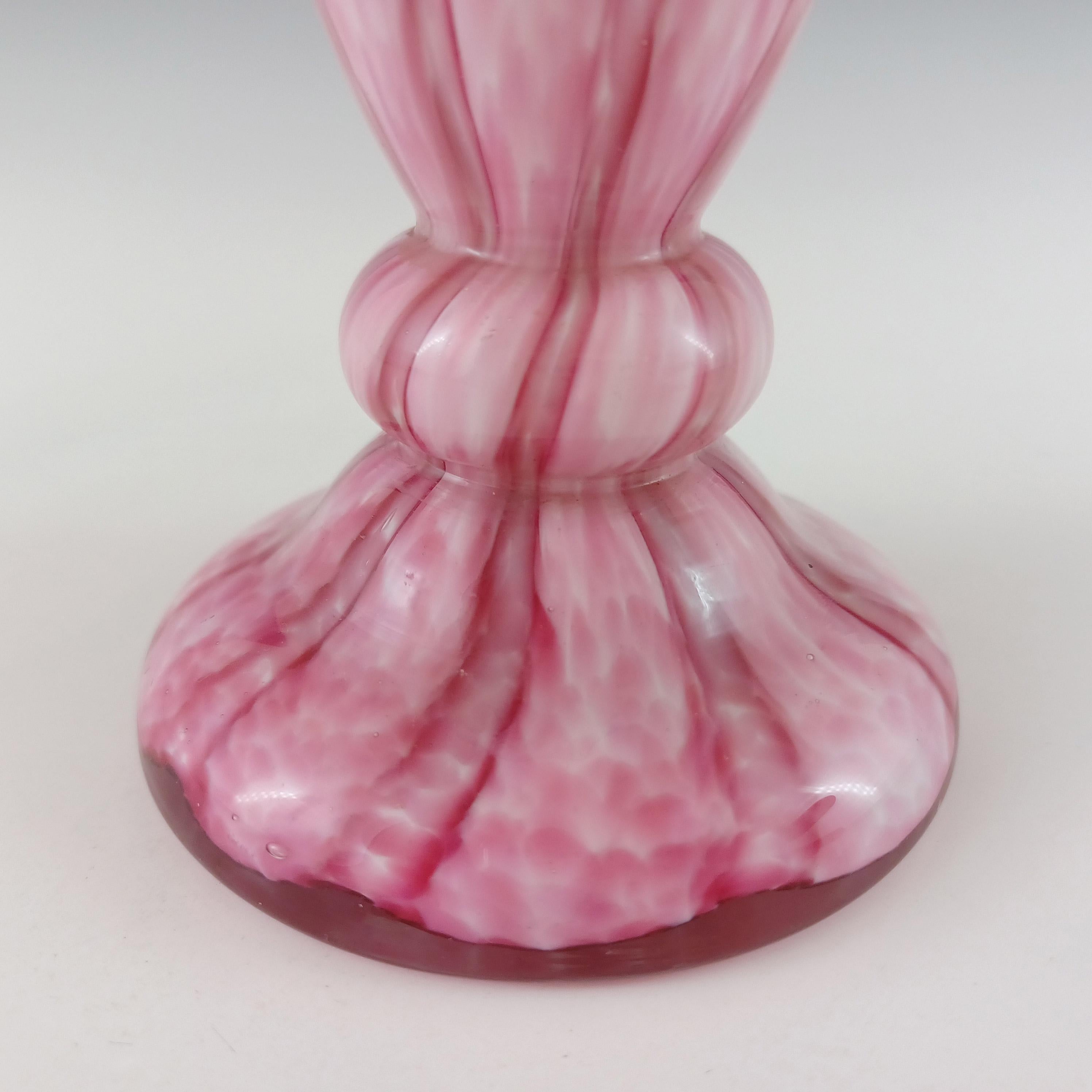 Fatto a mano Vaso Welz 1940 in vetro rosa ceco a 