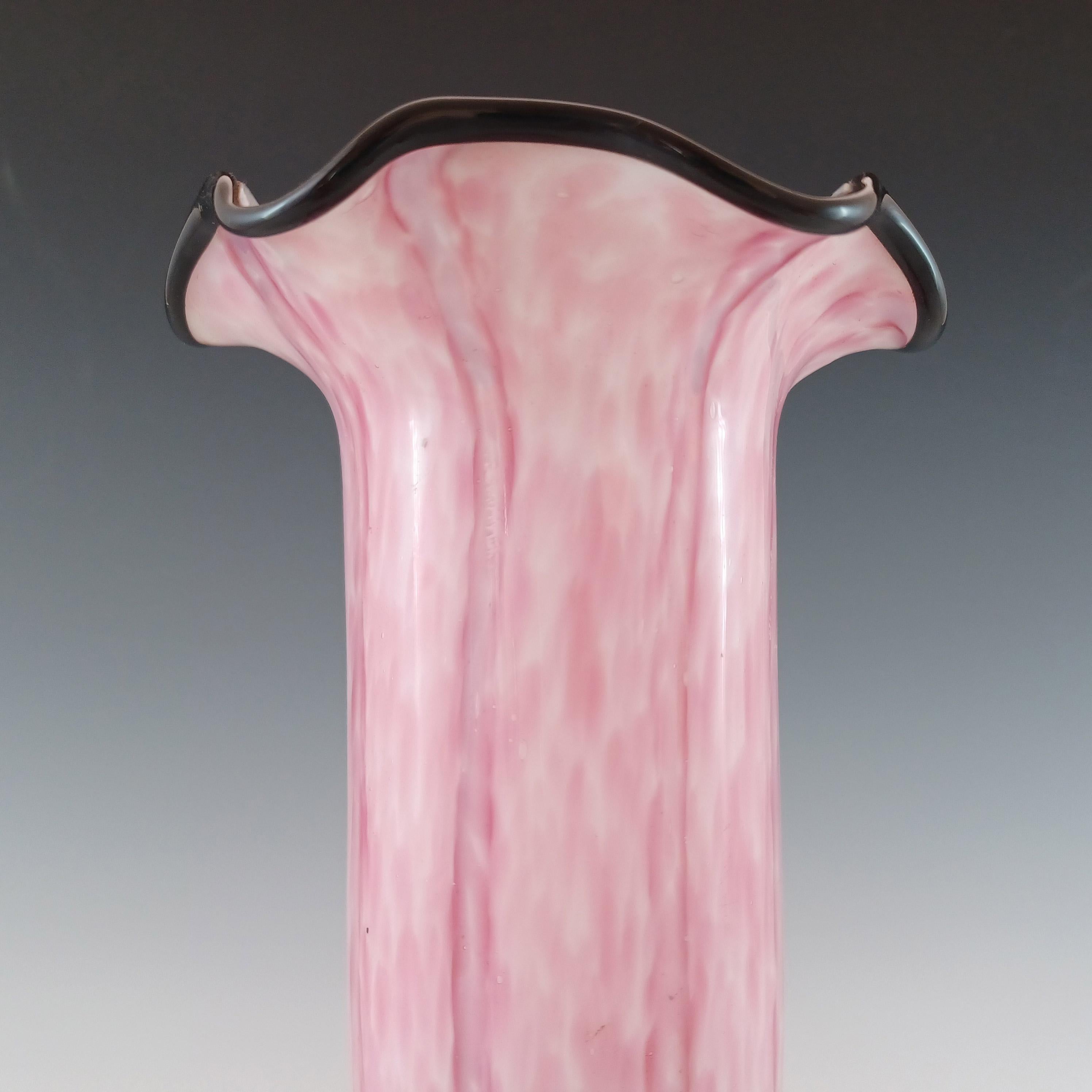 Vaso Welz 1940 in vetro rosa ceco a 