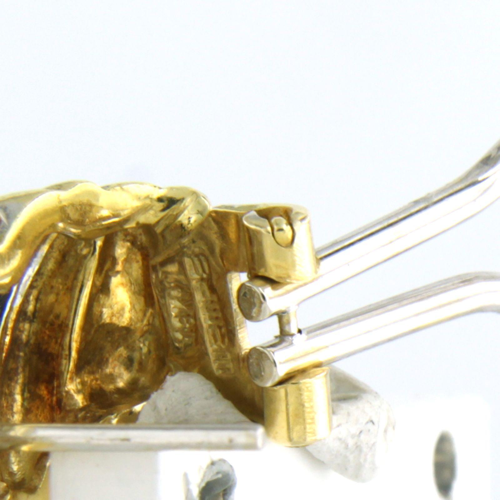 Wempe - 18 kt bicolour gold ear clips set with brilliant cut diamond 1.00 ct For Sale 2