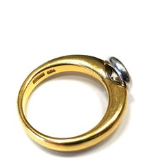 Wempe 18k 2 Tone Diamond Wedding Ring Bezel Set