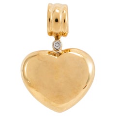 Ciondolo a goccia con diamante incastonato in oro giallo Wempe 18K