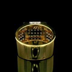 Wempe 18k Gelb & Weißgold 1,10ctw Diamant Kreuz 14,4mm breite Band Ring