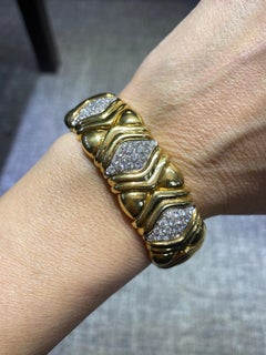Wempe 1980er Jahre 18 k Gold und Diamant Manschette