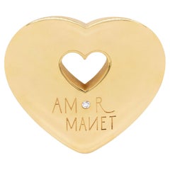 Pendentif cœur Wempe de Kim Amor Manet en or jaune 18 carats et diamants