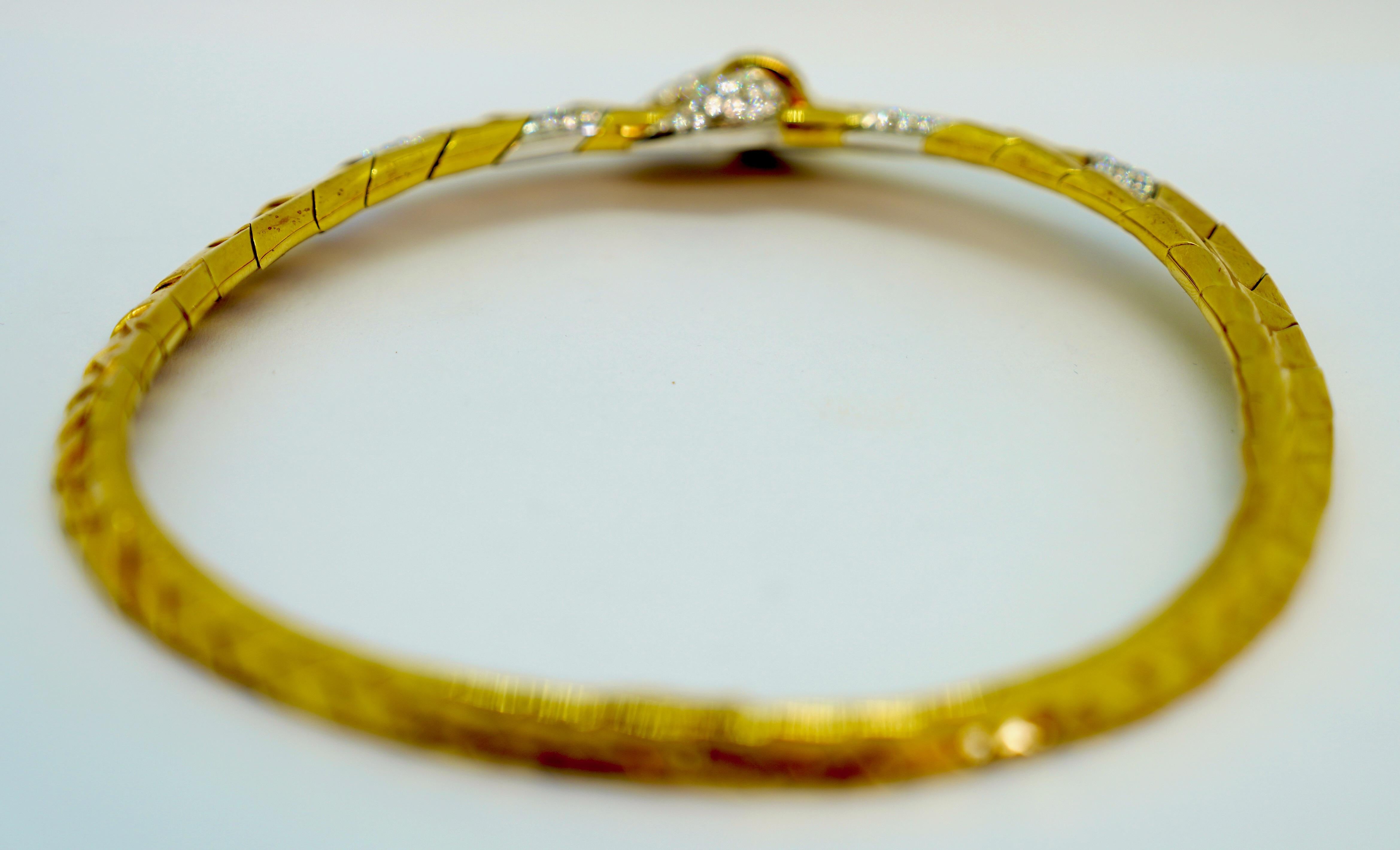 Wempe choker necklace in 18k yellow gold and white gold, 7.35ct Diamonds For Sale 2