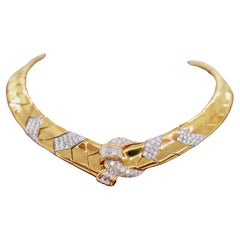 Wempe choker necklace in 18k yellow gold and white gold, 7.35ct Diamonds