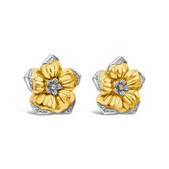 Wempe Diamond Pearl Gold Flower Earrings