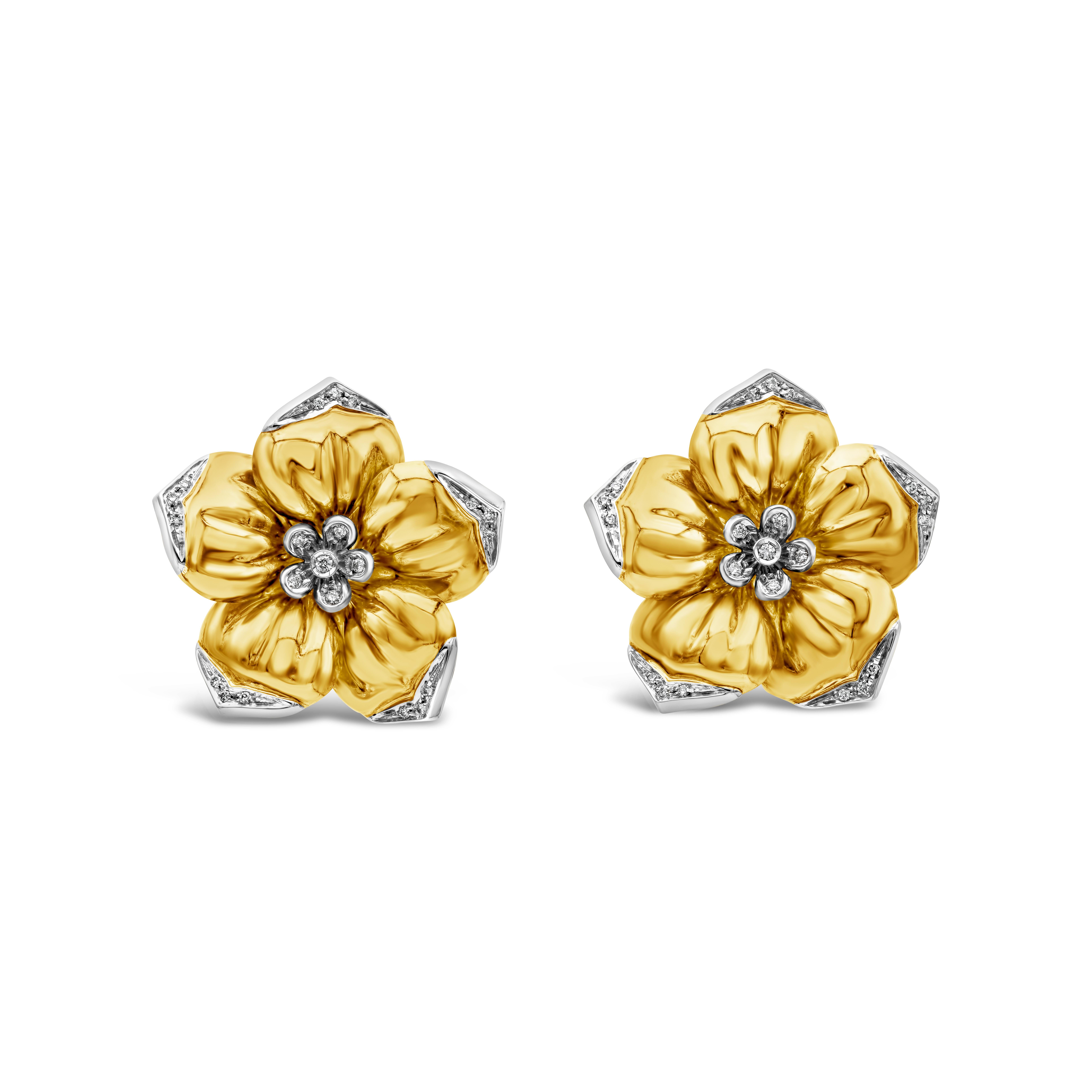 Blumenohrringe von Wempe mit Diamant und Perle aus Gold