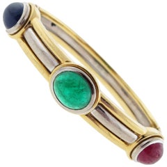 Wempe Emerald Sapphire Ruby 18 Karat Gold Bracelet Wempe Emerald Sapphire Ruby 18 Karat Gold Bracelet